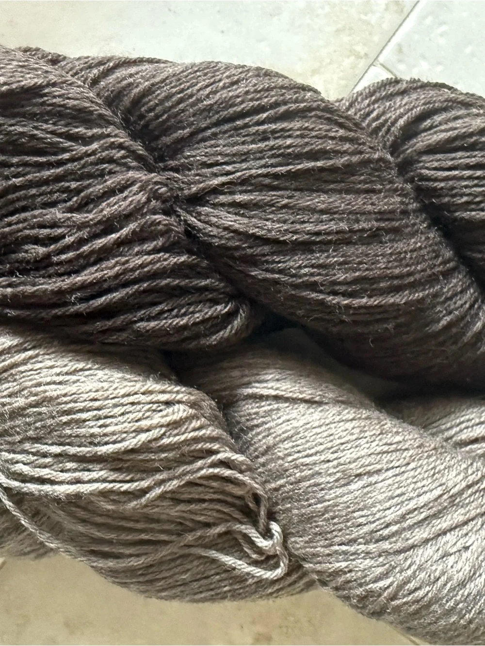 Cloudborn Fibers Merino Sock Yarn - Espresso Heather/Stone Heather